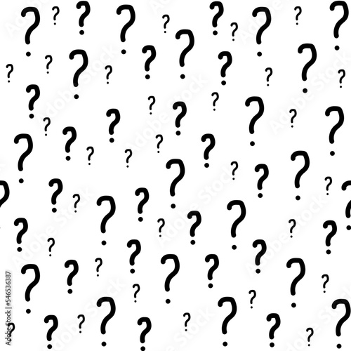 Seamless pattern with question mark on white background.