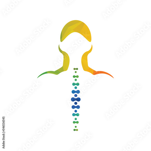 Chiropractic Logo Design Vector illustration. Spine care logo.