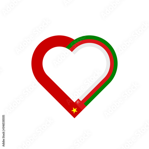 friendship concept. heart ribbon icon of vietnam and oman flags. vector illustration isolated on white background