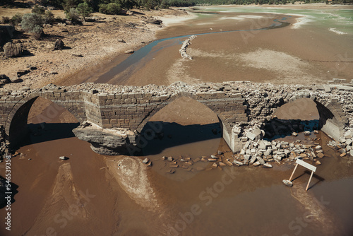 Roman bridge of Vinuesa in the province of Soria, Spain photo