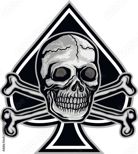ace of spades with skull, grunge vintage design t shirts
