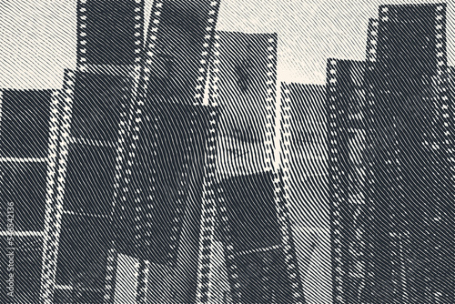 Abstract background with cut strips of photographic negatives film. Vector illustration