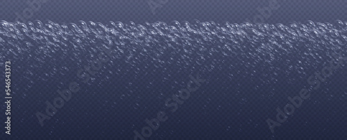 Underwater fizzing bubbles, soda or champagne carbonated drink, sparkling water. Effervescent drink. Aquarium, sea, ocean bubbles vector illustration.