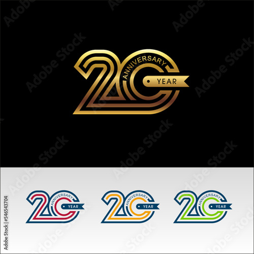 Set of 20th Anniversary logo design