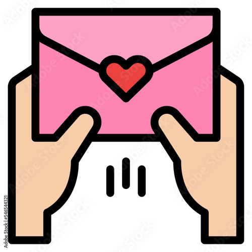 love letter sending heart valentine icon