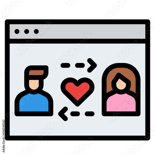 online dating matching dating relationship icon