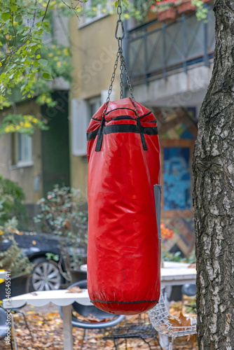 Hanging Punching Bag Outside © markobe