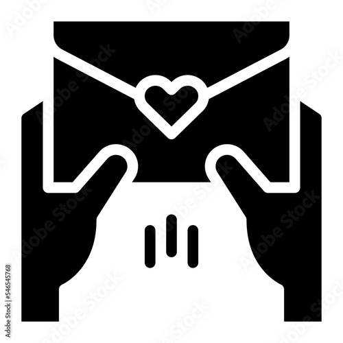 love letter sending heart valentine icon