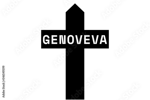 Genoveva: Illustration eines schwarzen Kreuzes mit dem Vornamen Genoveva photo