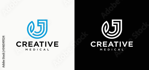 J logo with modern line design,logo j vector icon illustration modern design,Luxury letter J logo photo