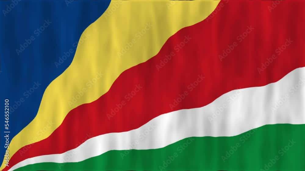 Flag of The Seychelles. The texture of the fabric. High quality looped video footage. 4K HD Flag of The Seychelles. The texture of the fabric. High quality looped video footage. 4K HD
