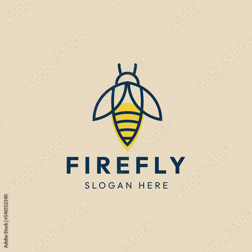 firefly line art logo minimalist vector illustration design