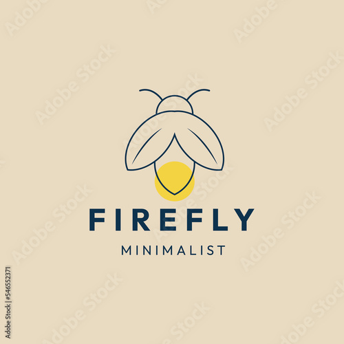 firefly line art logo minimalist vector illustration design