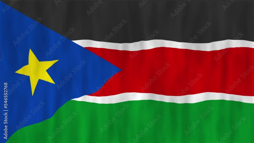 Flag of South Sudan. The texture of the fabric. High quality looped video footage. 4K HD Flag of South Sudan. The texture of the fabric. High quality looped video footage. 4K HD
