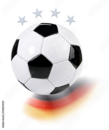 Fu  ball mit Sterne und Deutschland Fahne