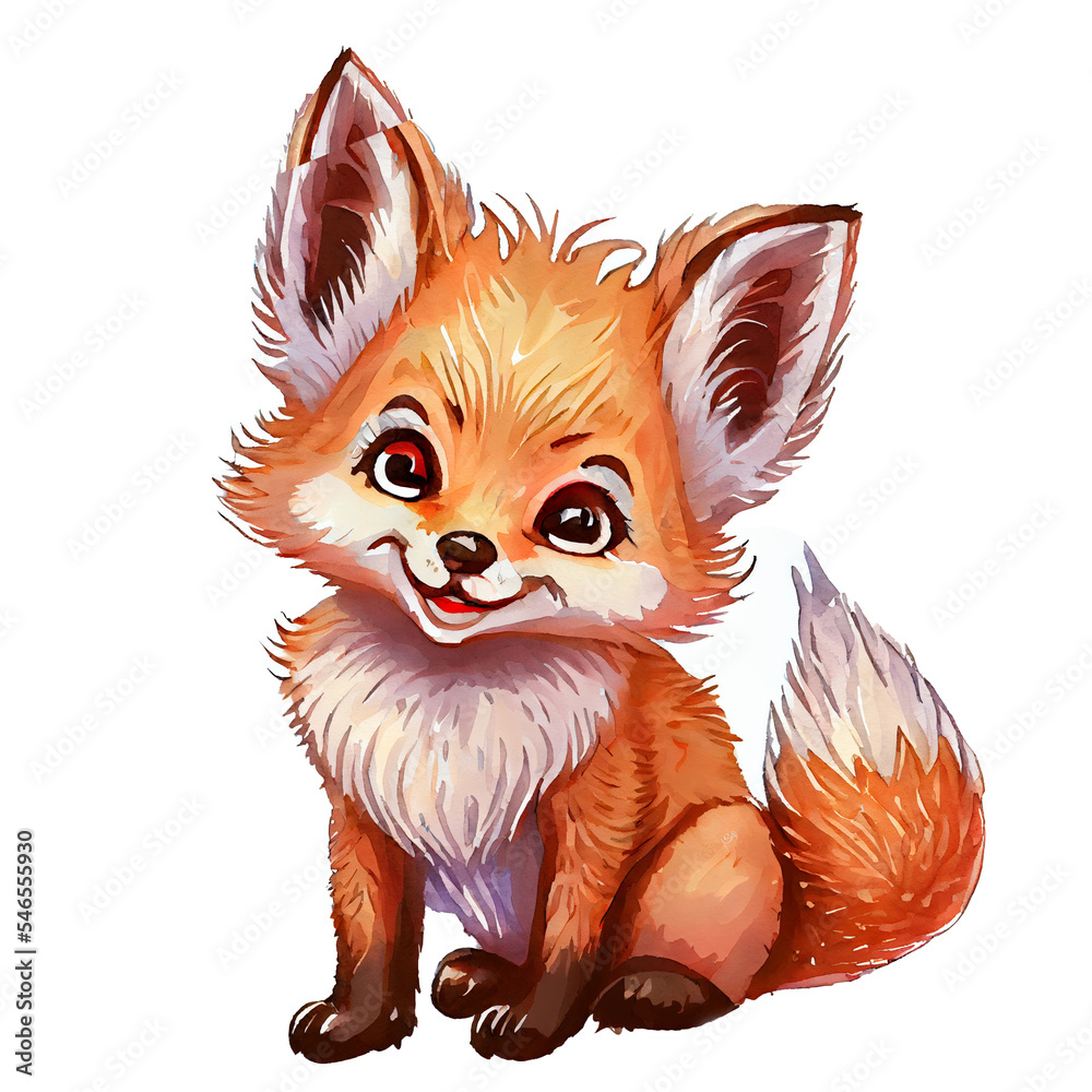 Obraz premium Cute fox. Woodland forest animal. Poster for baby room. Childish print for nursery. Design can be used for fashion t-shirt, greeting card