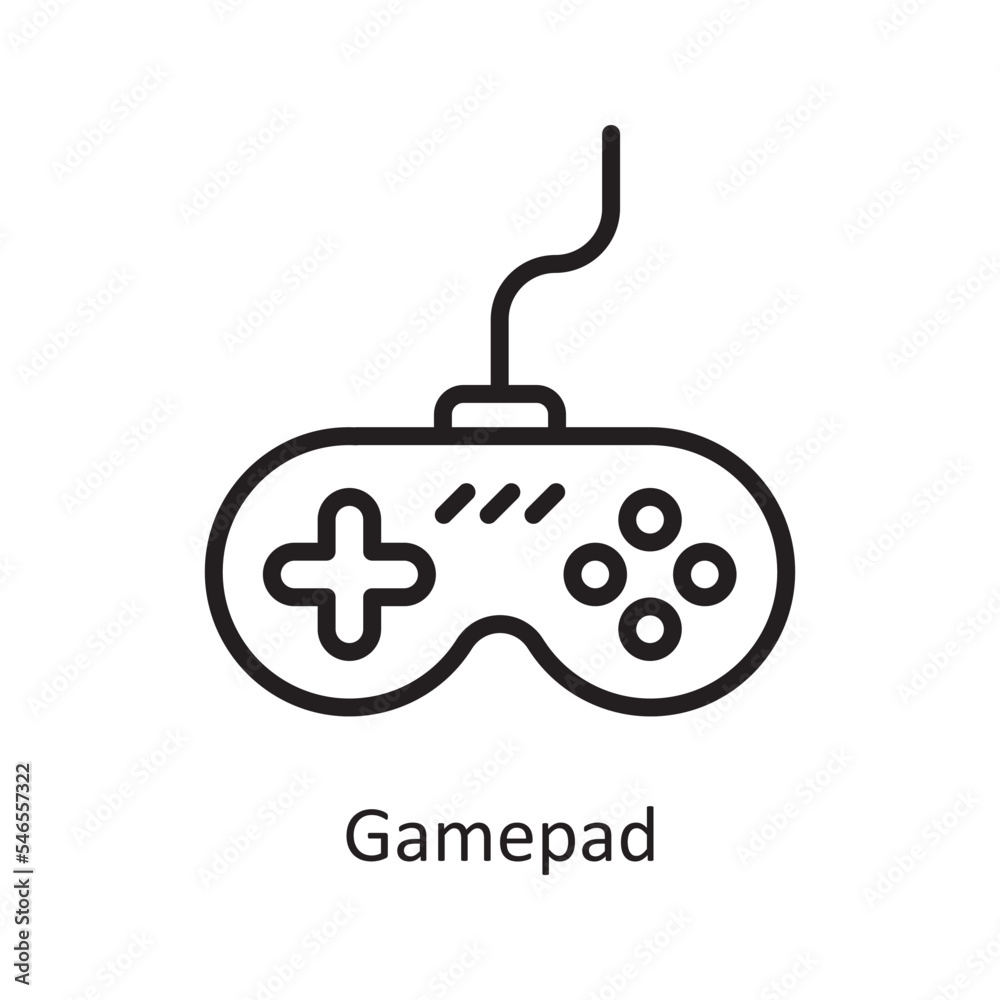 Gamepad Vector Outline Icon Design illustration. Housekeeping Symbol on White background EPS 10 File Gamepad Vector Outline Icon Design illustration. Housekeeping Symbol on White background EPS 10 File