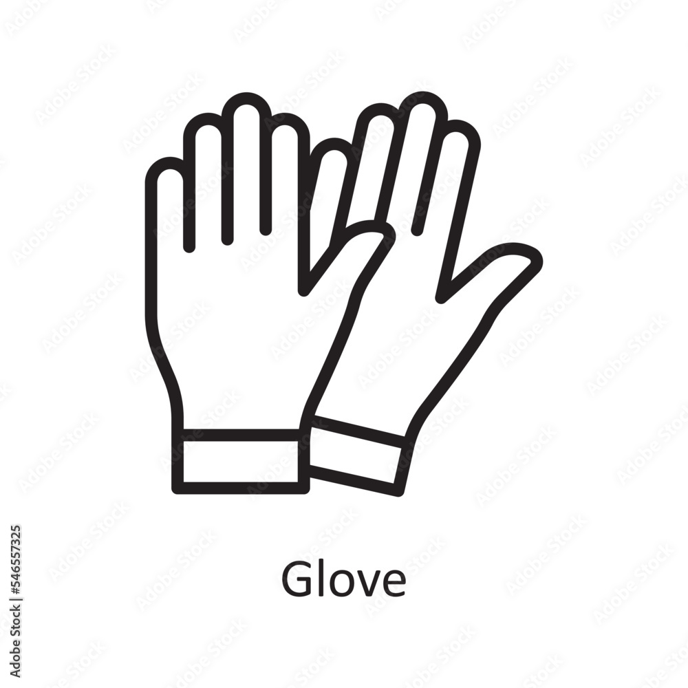 Glove Vector Outline Icon Design illustration. Housekeeping Symbol on White background EPS 10 File Glove Vector Outline Icon Design illustration. Housekeeping Symbol on White background EPS 10 File