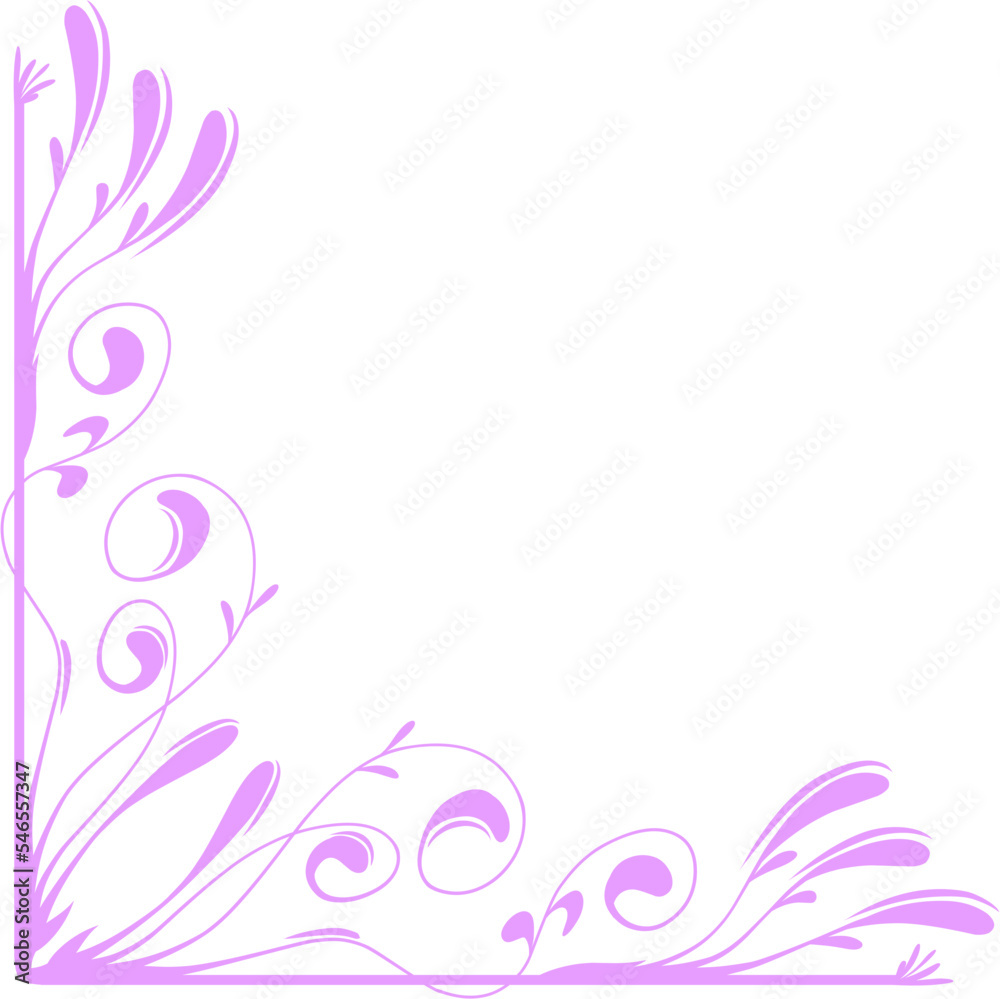 Aesthetic floral border and corner ornament