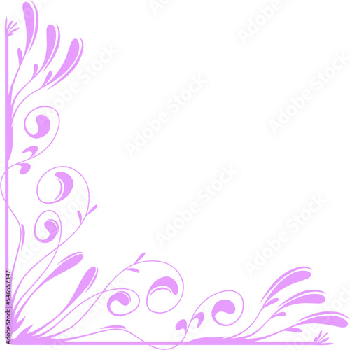 Aesthetic floral border and corner ornament