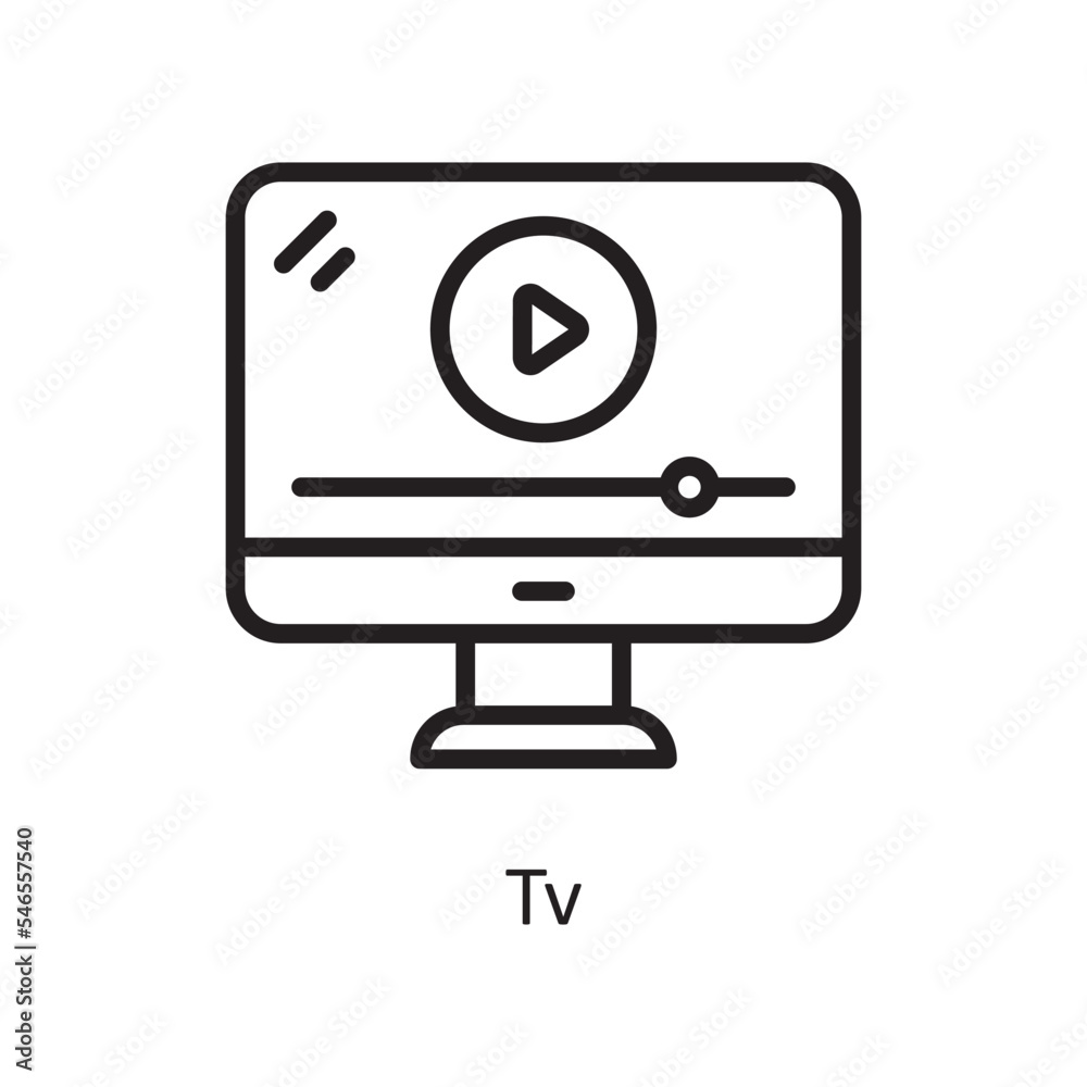 Tv Vector Outline Icon Design illustration. Housekeeping Symbol on White background EPS 10 File Tv Vector Outline Icon Design illustration. Housekeeping Symbol on White background EPS 10 File