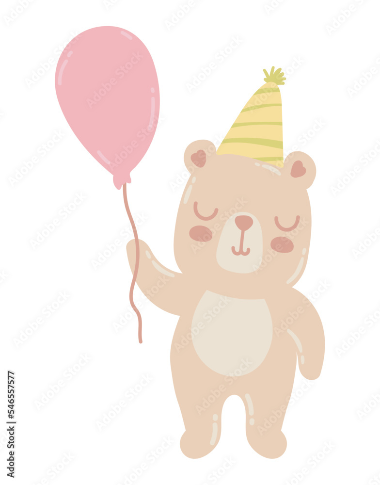 cute bear with party hat