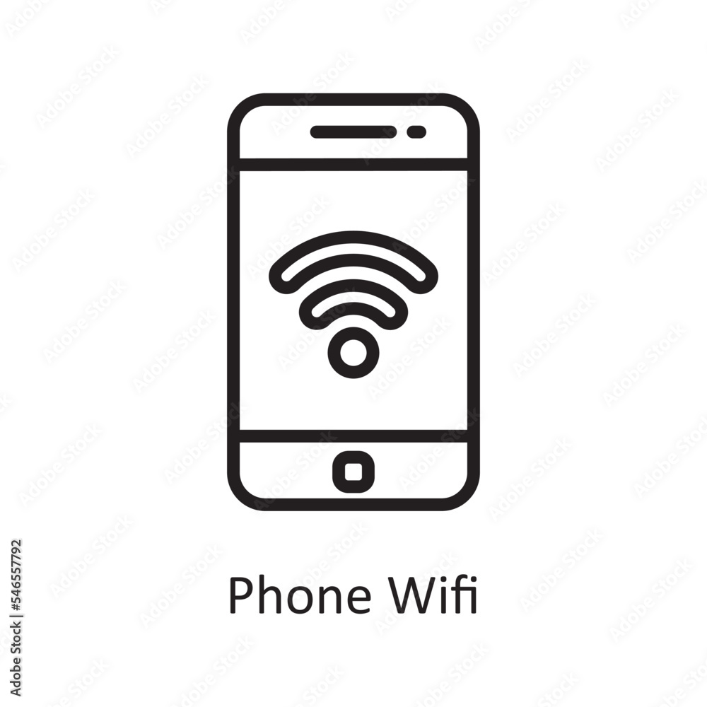 Phone Wifi Vector Outline Icon Design illustration. Housekeeping Symbol on White background EPS 10 File Phone Wifi Vector Outline Icon Design illustration. Housekeeping Symbol on White background EPS 10 File