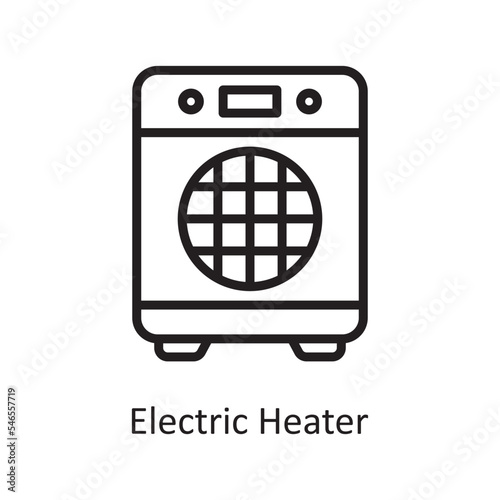 Electric Heater Vector Outline Icon Design illustration. Housekeeping Symbol on White background EPS 10 File