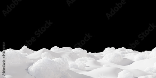 Snowdrift on black background 3D render © ArtBackground