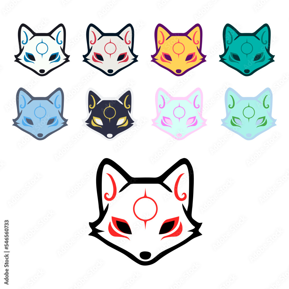 Set Fox Stickers Collection