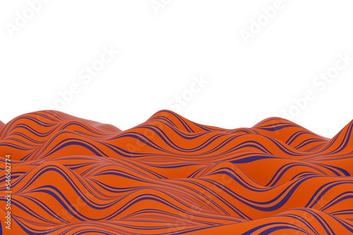 3D Abstract Wavy Lines Backgrounds - Orange And Blue