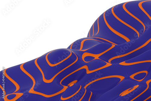 3D Abstract Wavy Lines Backgrounds - Orange And Blue