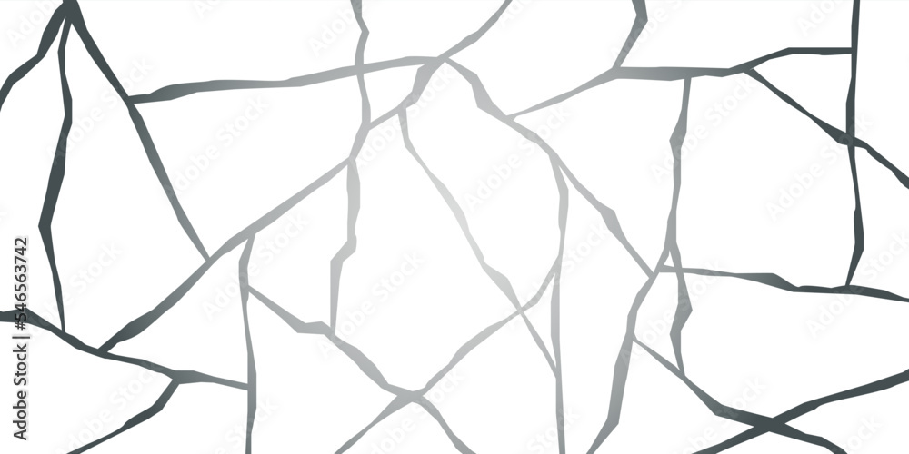 Silver kintsugi crack vector pattern on white background. Silver grey texture, broken marble luxury stone pattern effect. Wedding card template, invitation background, stylish fashion pattern or print Silver kintsugi crack vector pattern on white background. Silver grey texture, broken marble luxury stone pattern effect. Wedding card template, invitation background, stylish fashion pattern or print