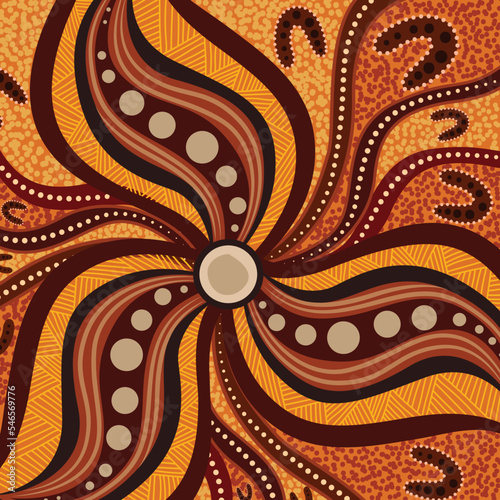 Vector aboriginal style of dot artwork