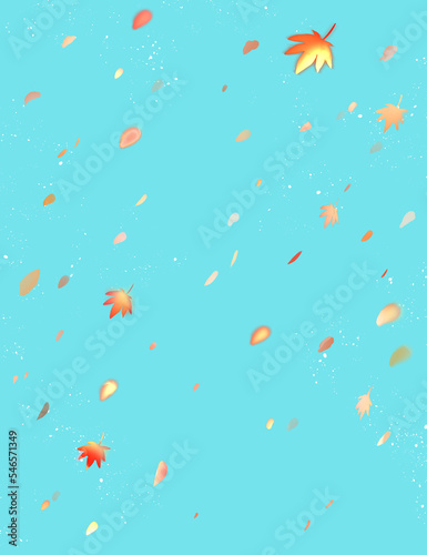 落ち葉が舞い散る背景　縦位置 © shima