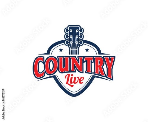Country Music Event Live Logo Badge Design Template