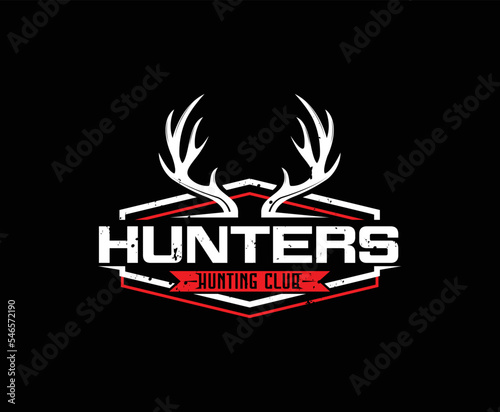 Canvas-taulu Hunters Hunting Club Logo Design Template