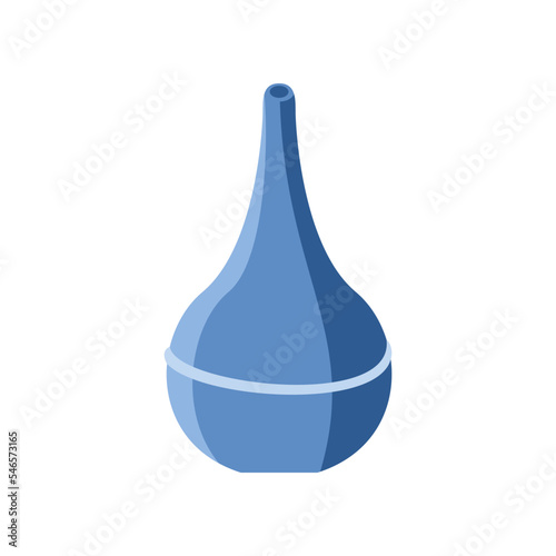 Blue enema for babies vector illustration. Cartoon drawing of enema isolated on white background. Baby care, hygiene concept