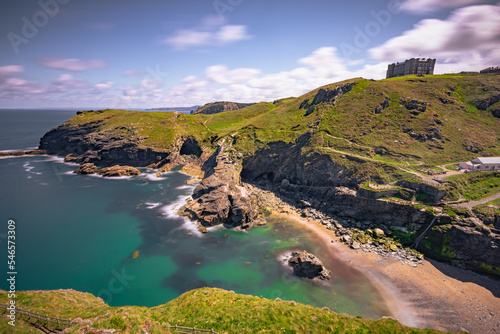 Tintagel - May 30 2022: The legendary ancient town of Tintagel in Cornwall, England. photo