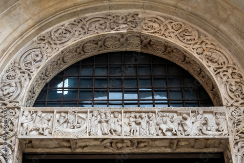 Gothic portal of Modena Cathedral  Italian  Duomo di Modena  is a Roman Catholic cathedral in Modena  Italy  dedicated to the Assumption of the Virgin Mary and Saint Geminianus