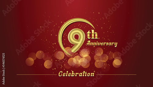 9th anniversary celebration vector illustration photo