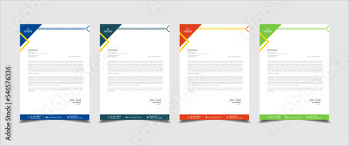 Creative and professional corporate company business letterhead template design with color variation bundle 