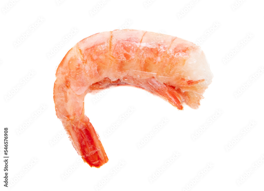Shrimp tail on a white background.
