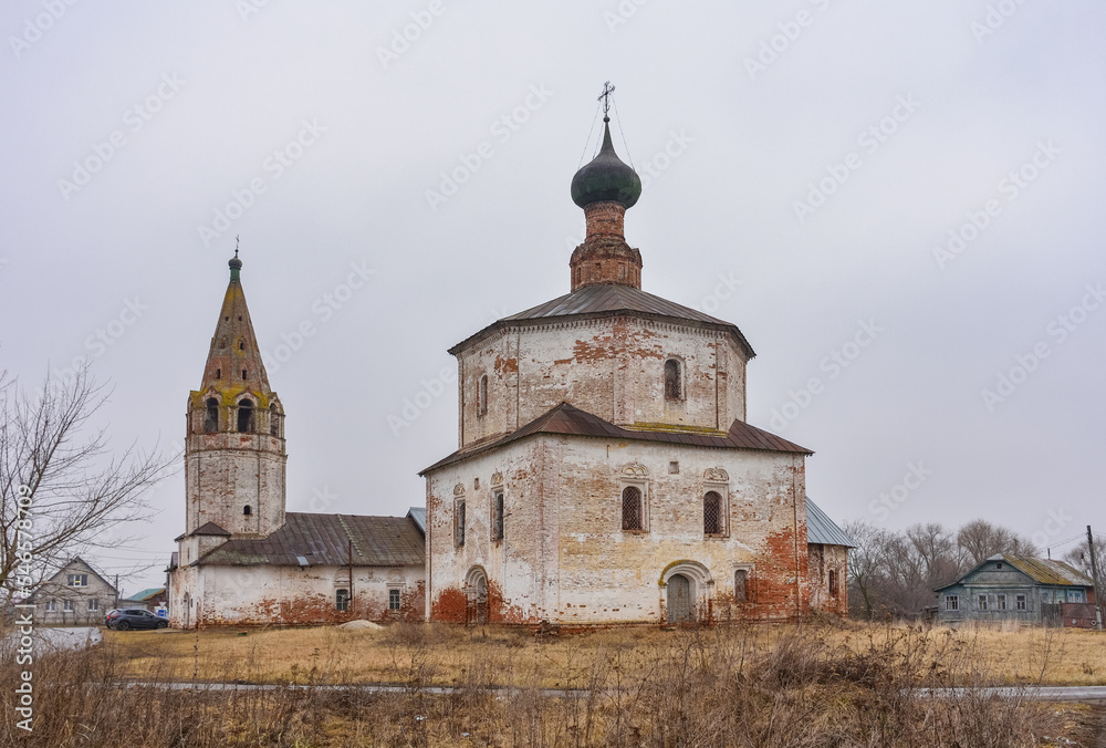 Suzdal / Russia - March 08, 2020: Church of Cosmas and Damian in Korovniki, Cosmodamian Church