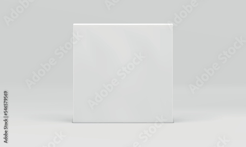 White 3d wall slim squared geometric foundation decor element realistic vector illustration