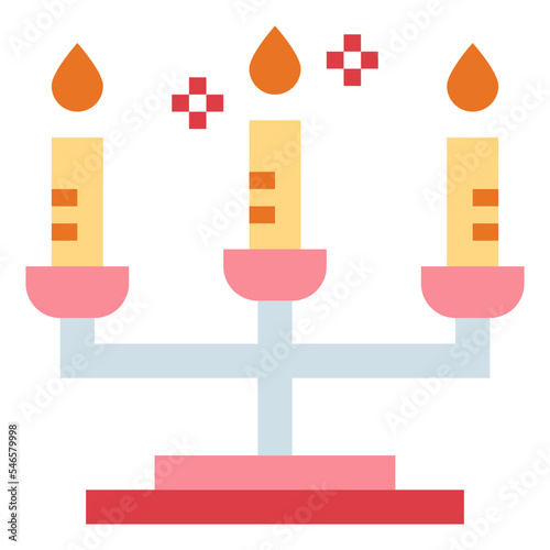candelabra flat icon style