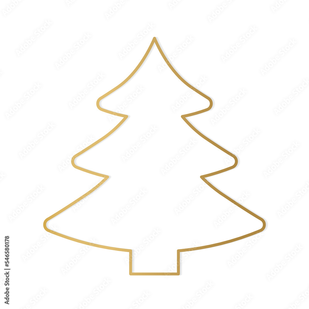 golden line christmas tree- vector illustration golden line christmas tree- vector illustration