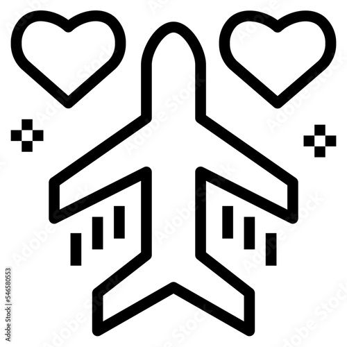 honeymoon line icon style