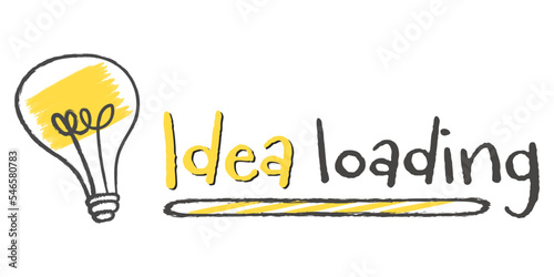 Idea loading with light bulb isolated white background. doodle style lamp bulb idea icon. Creativity and innovation concept. handrawn light bulbs. Cartoon, Vector illustration.	
