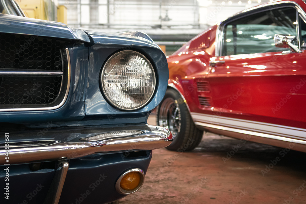 Old cars in the parking lot